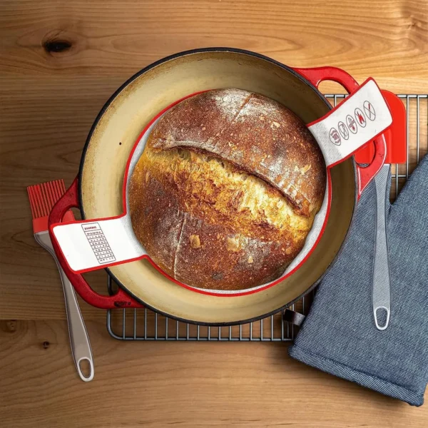 Silicone Baking Mat With Long Handles Reusable Bread Baking Sling Mat Dutch Oven Liner Non-Stick Round Bread Baking Sheets - 图片 4