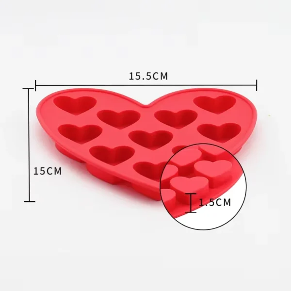 Silicone Heart Shape Chocolate Mold, Non-Stick Candy Mold for Baking and Cake Decorating - Image 5