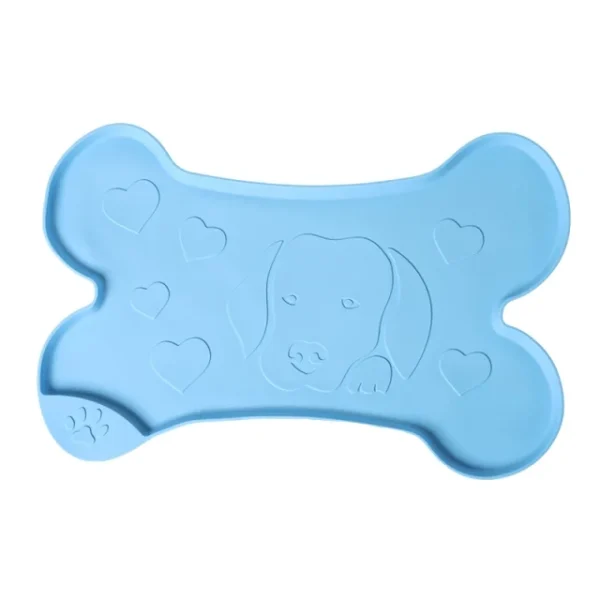 Bone Shape Dog Mat Anti-Slip Silicone Dog Bowl Mat Waterproof Cat Feeder Pad Puppy Feeding Mats Customized Pet Placemat