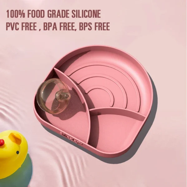 Food Grade Silicone Baby Feeding Plate Easy to Clean With Bottom Suction Baby Eating Bowl - 图片 5