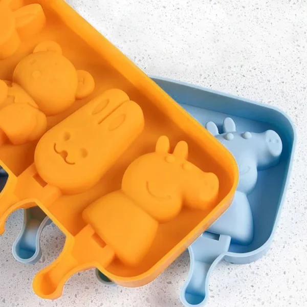 Hot Selling Cartoon Silicone Ice Mold Silicone Popsicle Mold Children Ice Cream Maker Customized BPA Free