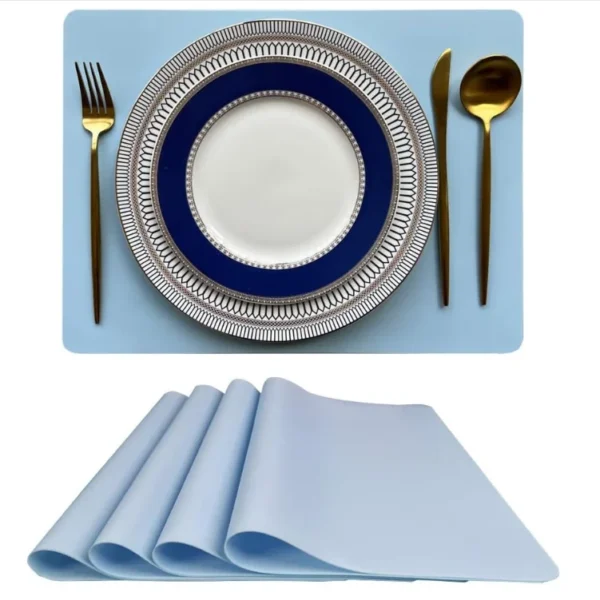 Heat Resistant Non-slip 11.8*15.7 in Silicone Placemat Waterproof Washable Table Mats Placemats for Dining Customize Table Mat