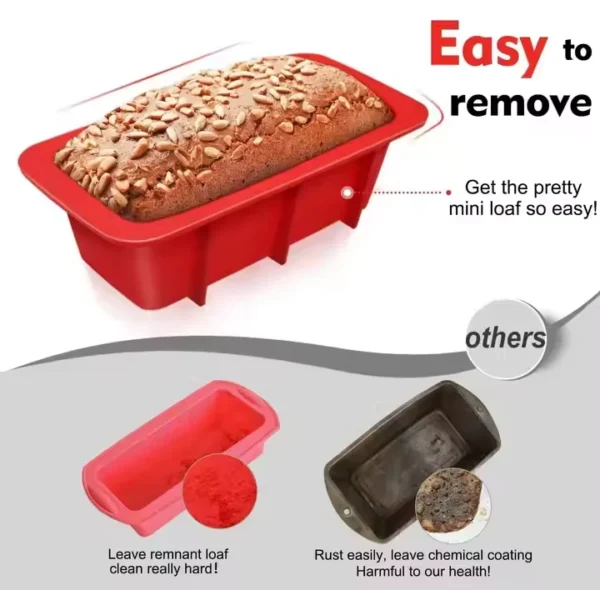 Square Silicone Cake Mold Non-Stick, Reusable Baking Pan for Perfectly Shaped Cakes and Desserts - 图片 5