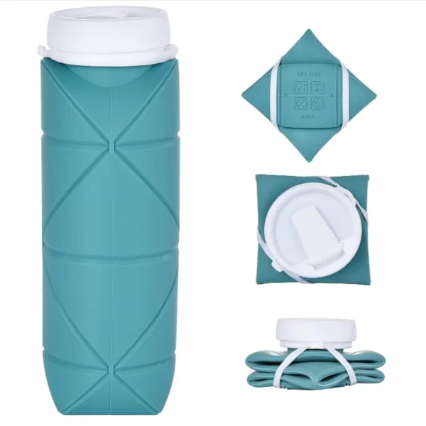 BPA Free Custom Color Acceptable Foldable Shaker Water Bottle Bpa Free Silicon Gym Sports Water Bottle - Image 2