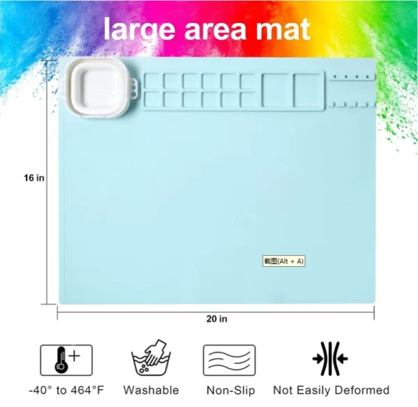 Custom Logo Color Package Available Silicone Painting Craft Mat With Cup Painting Art for Kids Silicone Art Mat - Image 4