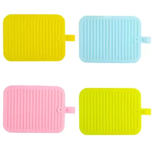 Collapsible Soft Heat Proof Silicone Cooking Pad Baking Mat square Food Grade Silicone Drainer Mat - 图片 2