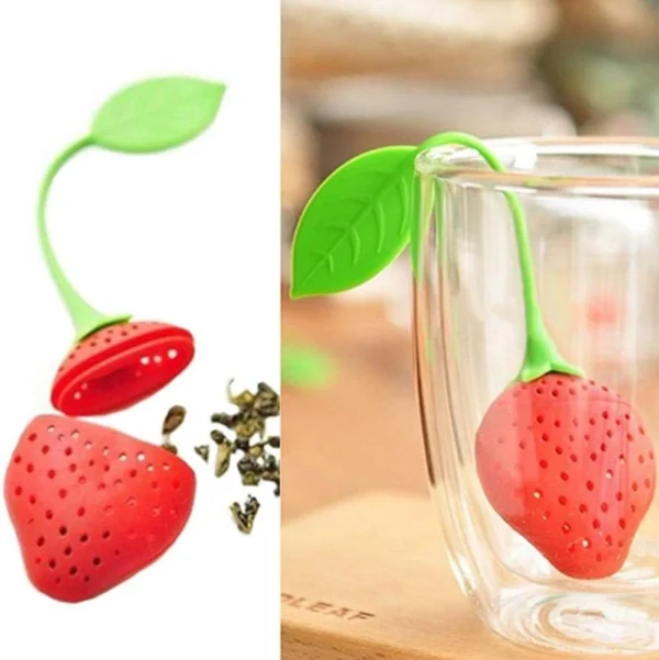 Strawberry Shape Silicone Tea Infuser Strainer for Drinker Tea Leaf Filter Herbal Tea Bag - Image 2