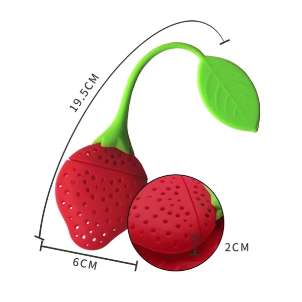 Strawberry Shape Silicone Tea Infuser Strainer for Drinker Tea Leaf Filter Herbal Tea Bag - Image 5