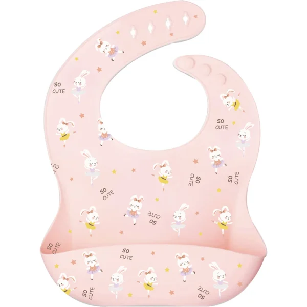 Baby Bib Silicon Customized Printed Silicon Baby Bib With Catcher - 图片 3