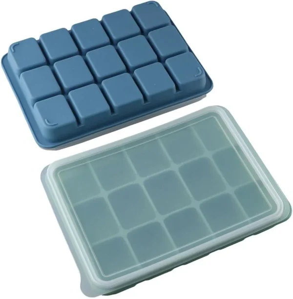 Hot Selling Silicone Ice Cube Tray 15 Grids Square Ice Cube Mold Leakproof Reusable Ice Mold With Lid BPA Free - Image 3