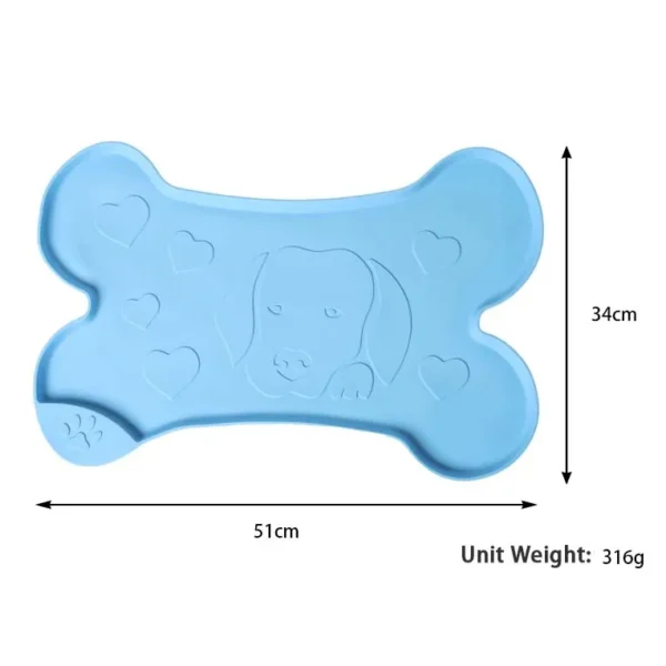 Bone Dog Mat Anti-Slip Silicone Dog Bowl Mat Thicker Pet Placemat Waterproof Cat Feeder Pad With Raised Edge Puppy Feeding Mats - 图片 6