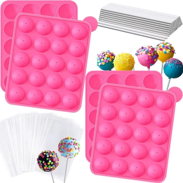 20 Holes Silicone Hard Candy Lollipop Mold Cake Pop Mold Tray DIY 3d Chocolate Fondant Mold for Cake Decorations - Image 2