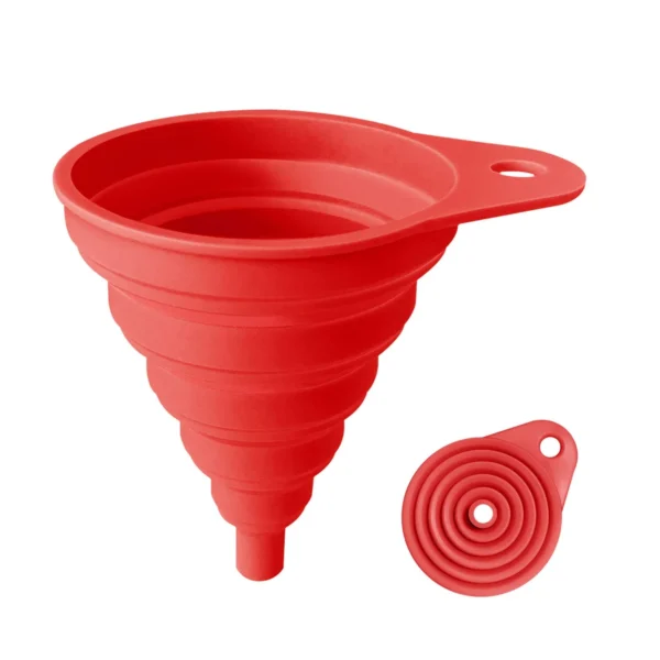 Hot Sale Kitchen Funnel Gadgets Accessories Foldable Silicone Collapsible Funnels Filling Liquid Transfer Food Grade BPA Free - Image 2