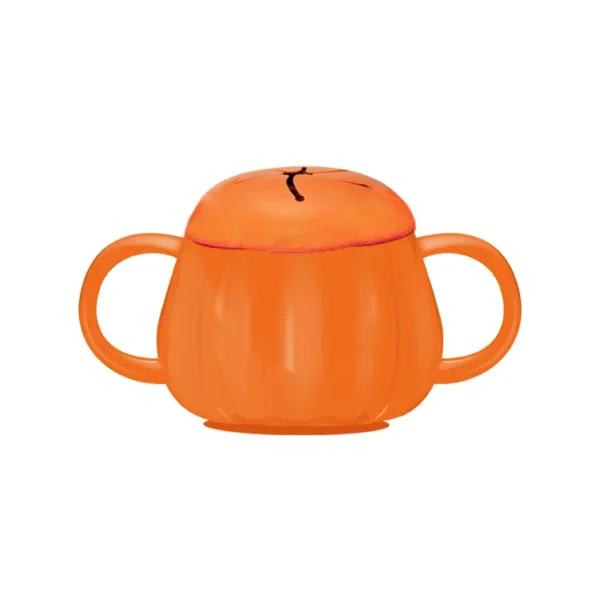 Pumpkin Shaped Toddler Snack Cup Food Grade Silicone Training Cup BPA Free Baby Snack Containers Spill Proof Baby Cup - 图片 2