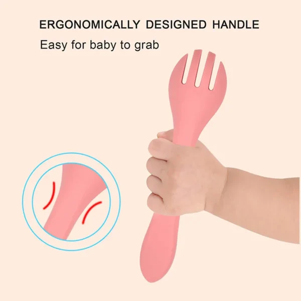 Baby Led Weaning Spoons and Forks Set Infant Silicone Spoon Feed Baby Training Utensils for Toddler Feeding Supplies for Kids - 图片 6