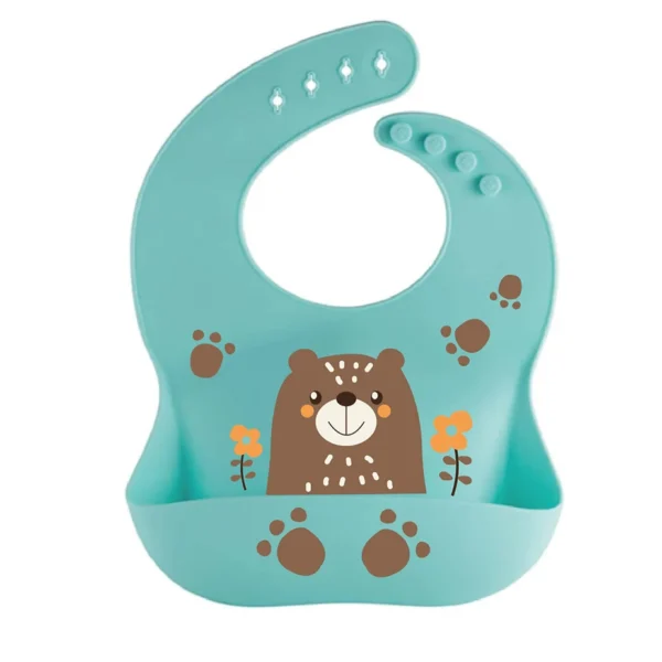 Silicone Baby Bib With Food Catcher, Soft Waterproof Toddler Bib - 图片 6