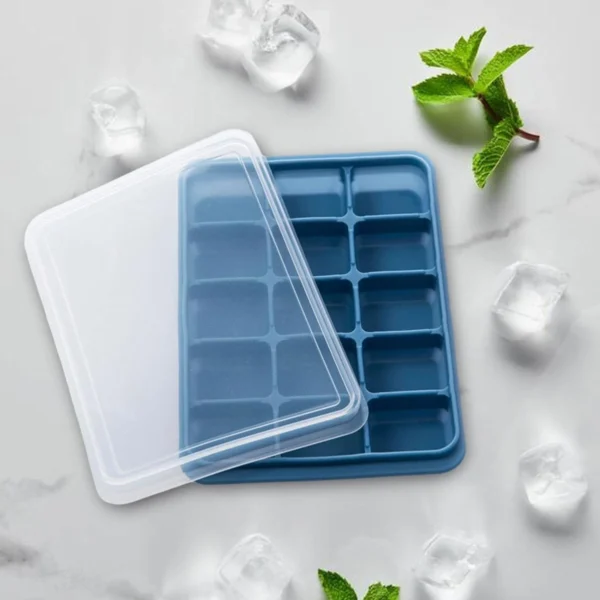 Hot Selling Silicone Ice Cube Tray 15 Grids Square Ice Cube Mold Leakproof Reusable Ice Mold With Lid BPA Free - Image 2