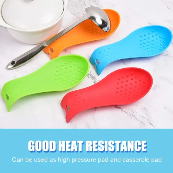 Silicone Spoon Holder Kitchenware Large Spatula Holder Spoon Rest Place Mat Multipurpose Silicone Spoon Put Pad - Image 4