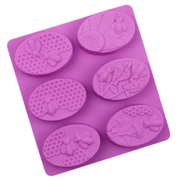 Homesun 379 6-Hole Honeybee and Honeycomb Silicone Cake Mold for Moulds Tool Use Homebrewed Soap and Cake Tool - 图片 2