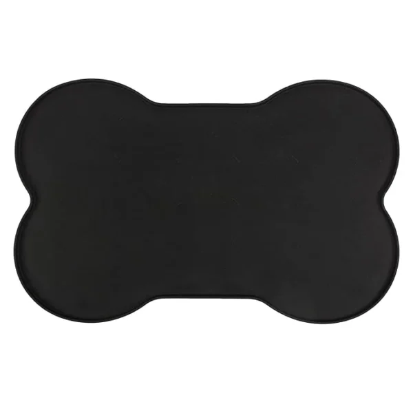 Bone Dog Mat Anti-Slip Silicone Dog Bowl Mat Thicker Pet Placemat Waterproof Cat Feeder Pad With Raised Edge Puppy Feeding Mats