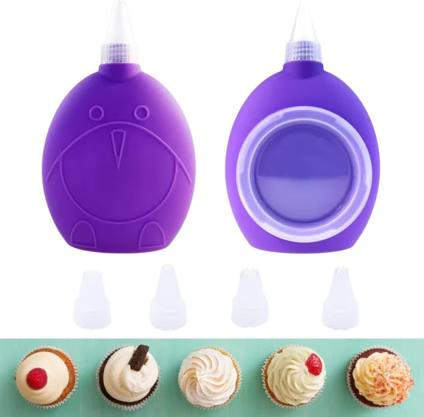 Food Grade Handmade Kitchen Tip Set Mouth Pen Gun Silicone Baking Cake Macaron Decorating Piping Pot With 6 Nozzles - Image 2