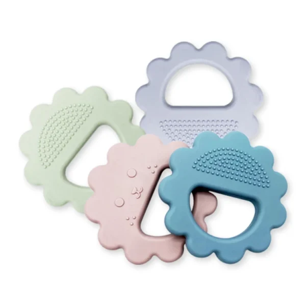 Hot Selling  Flower Shaped Silicone Baby TeetherFood Grade BPA Free Pacifiers and Easy to Clean