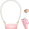 Hot Sale Pearl Strap Water Bottle Handle Sling Lanyard Silicone Ring for Stanley Cup Carrier Holder With Strap 8 - 40oz Tumbler