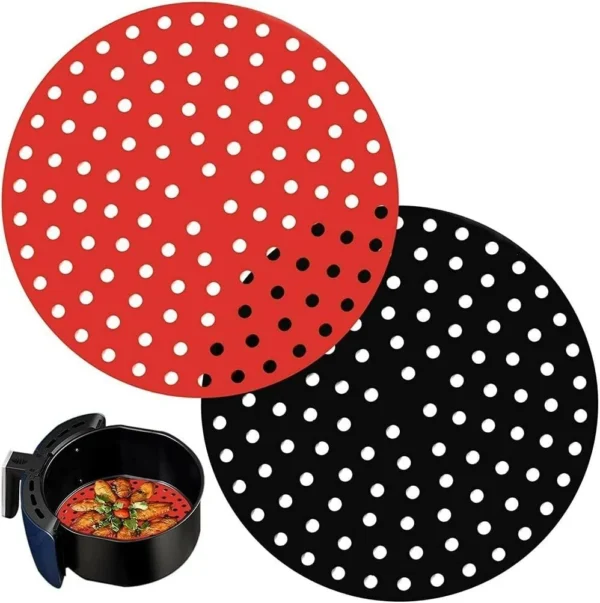 Silicone Air Fryer Liner 8 Inch 7 Inch Heat Resistant Silicone Baking Mat for Air Fryer Mat BPA Free Air Fryer Accessories - 图片 2