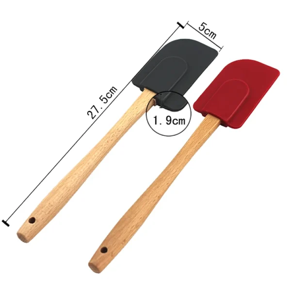 Hot Selling Silicone Spatula With Wooden Handle Food Grade Material Non-stick Baking Tool Heat Resistant - 图片 2