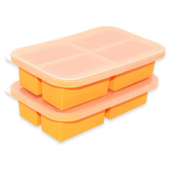 Silicone Freezer Tray Soup Mold Ice Cubes 4 Pack Food Freezing Container For Storing and Freezing Soup Sauce Ice Keep Fresh