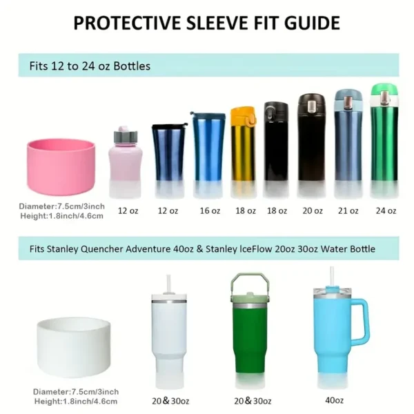 Customize Bottle Bottom Protector Sleeve Cover Silicone Boot Tumbler Non-slip Protector for Stanley 40oz Quencher Adventure - 图片 6