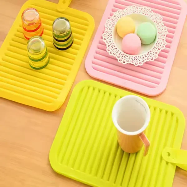 Collapsible Soft Heat Proof Silicone Cooking Pad Baking Mat square Food Grade Silicone Drainer Mat - 图片 3