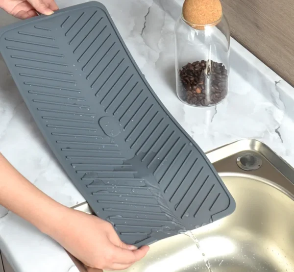 BPA Free Easy Clean Silicone Drain Pad Dish Drying Mats Durable  Dish Drain bar Mats & Pads for Kitchen Counter - Image 6