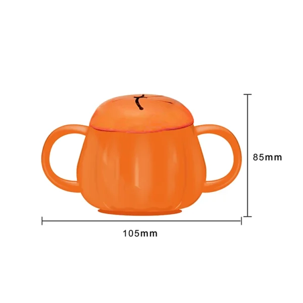 Pumpkin Shaped Toddler Snack Cup Food Grade Silicone Training Cup BPA Free Baby Snack Containers Spill Proof Baby Cup - 图片 5