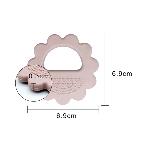 Hot Selling  Flower Shaped Silicone Baby TeetherFood Grade BPA Free Pacifiers and Easy to Clean - 图片 4