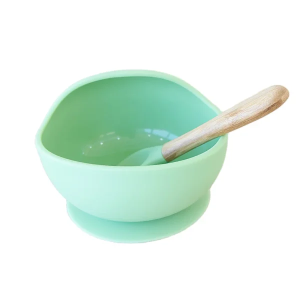 Wholesale 2022 New Design Factory Supplies Silicone Baby Feeding Set Bib Spoon Bowl Baby Suction Plate  Set - 图片 3