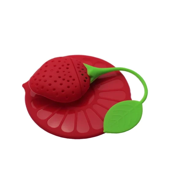 Strawberry Shape Silicone Tea Infuser Strainer for Drinker Tea Leaf Filter Herbal Tea Bag - Image 3