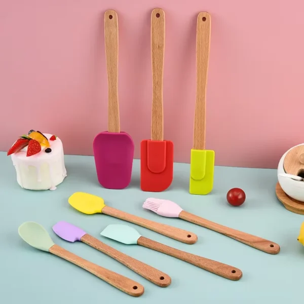 Food-Grade Silicone Cake Spatula, Heat-Resistant Baking Scraper for Mixing & Spreading - 图片 2