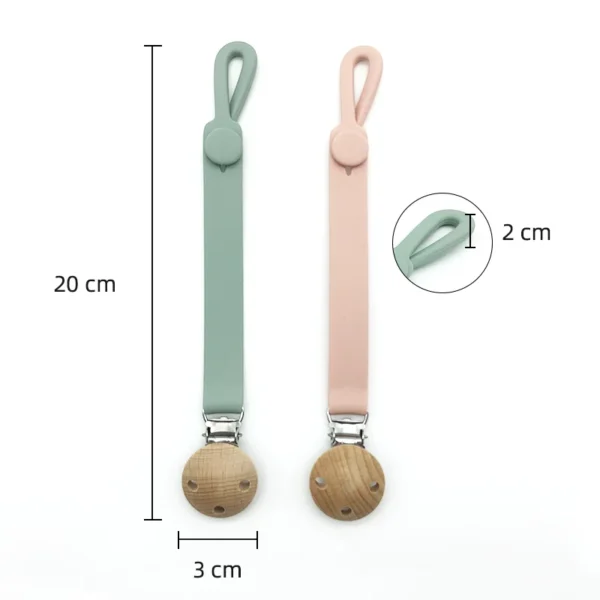 Silicone Pacifier Dummy Clip Baby Dummy Holder Food Grade BPA Free Baby Pacifier Teether Silicone Integrated Anti-lost Chain - 图片 4