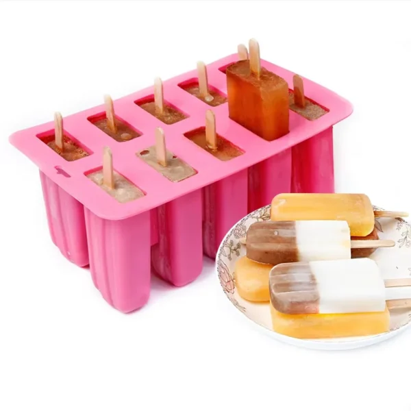 Silicone Popsicle Molds, Non-Toxic Ice Cream Maker for Frozen Desserts - 图片 5