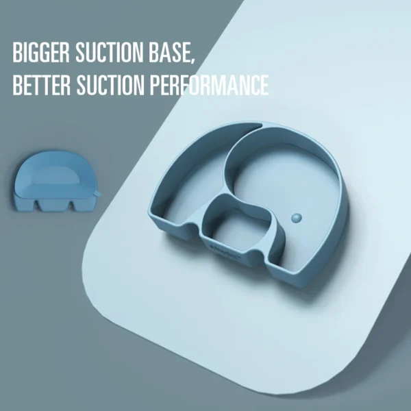 Heat-Resistant Animal Shaped Baby Suction Plate Elephant Shaped Silicone Bowls Food Grade Safe Odorless Material BPA Free - 图片 5