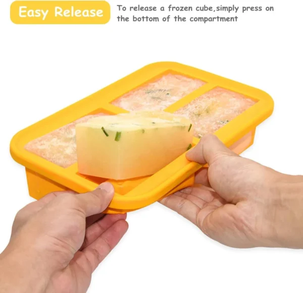 Silicone Freezer Tray Soup Mold Ice Cubes 4 Pack Food Freezing Container For Storing and Freezing Soup Sauce Ice Keep Fresh - 图片 4