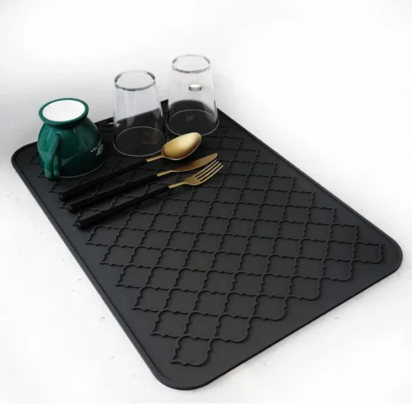 BPA Free Easy Clean Silicone Drain Drying Dish Pad Dish Drying Mats Durable  Dish Drain Mats & Pads for Kitchen Counter