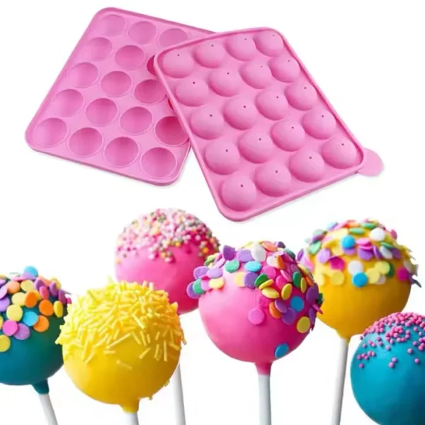 20 Holes Silicone Hard Candy Lollipop Mold Cake Pop Mold Tray DIY 3d Chocolate Fondant Mold for Cake Decorations - Image 3