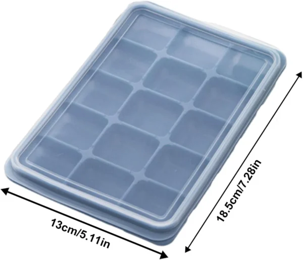 Hot Selling Silicone Ice Cube Tray 15 Grids Square Ice Cube Mold Leakproof Reusable Ice Mold With Lid BPA Free - Image 6