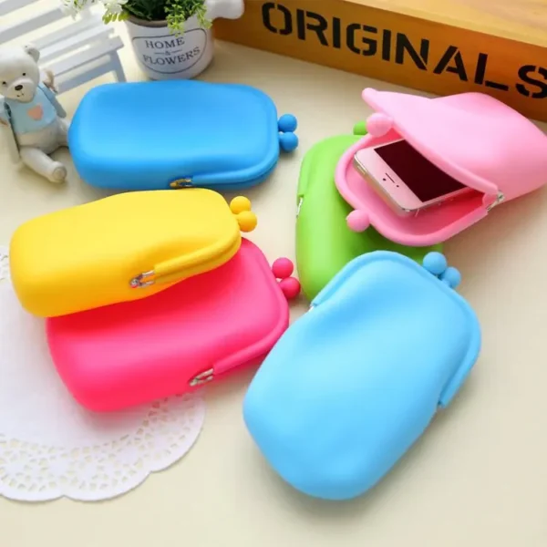 Customization Silicone Phone Case Multi Silicone Wallet Coin Purse Phone Bag Earphone Bag Color Customized Key Organizer Pouch - Image 3