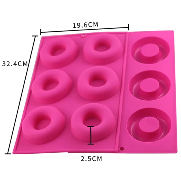 Silicone Donut Mold Food Grade Silicone Doughnut Baking Pan Non-Stick BPA Free 8 Cavity Donuts Cake Bagels Biscuit - Image 4