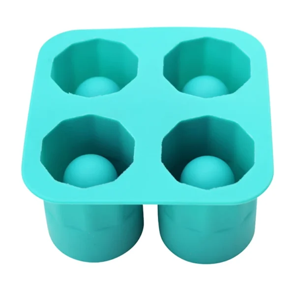 Food Grade 3D 4 Cups Martini Ice Cup Silicone Ice Shot Glasses Mold - Image 5