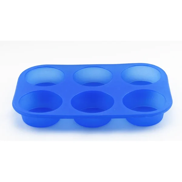 Silicone 6-Cavity Cake Mold Non-Stick, Reusable Baking Tray for Cupcakes and Muffins