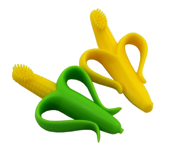 Corn Shape Silicone Baby Toothbrush  Best Teaching Toys Infant Training  Flexible Banana Teether